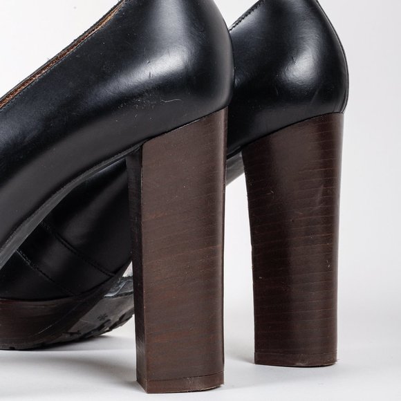 Marni Heeled Platform Leather Moccasins - Picture 8 of 9